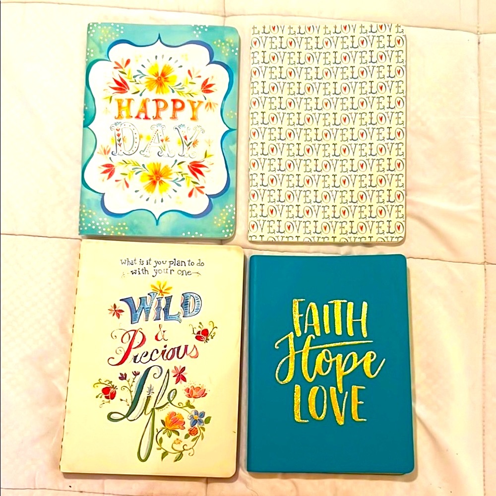 Inspirational Journals Set - Blue, Gold, Cream ( 4 new journals in total)